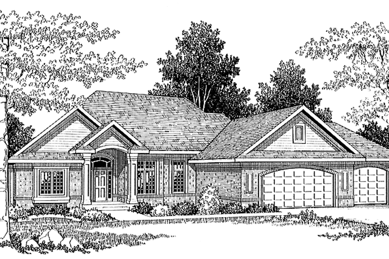 Dream House Plan - Ranch Exterior - Front Elevation Plan #70-1309