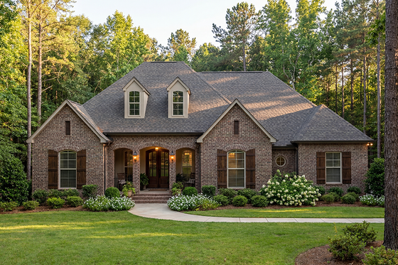 Exterior - Front Elevation for European House Plan #406-9613 - 3 bed, 2.5 bath