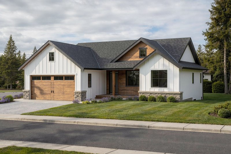 Architectural House Design - Exterior - Front Elevation 2 for Farmhouse House Plan #1100-72 - 3 bed, 2 bath