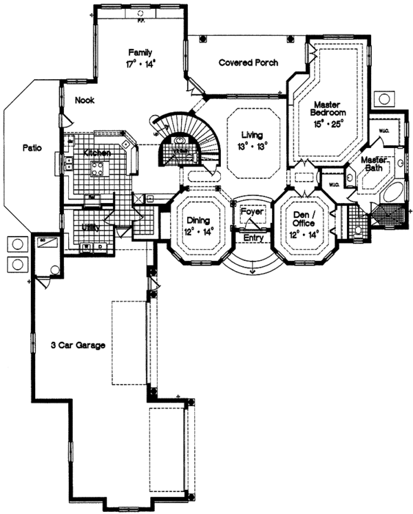 Architectural House Design - European Floor Plan - Main Floor Plan #417-711
