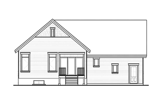 Exterior - Rear Elevation for Traditional House Plan #23-2446 - 3 bed, 2 bath