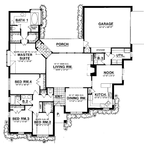 House Plan Design - Ranch Floor Plan - Main Floor Plan #40-451