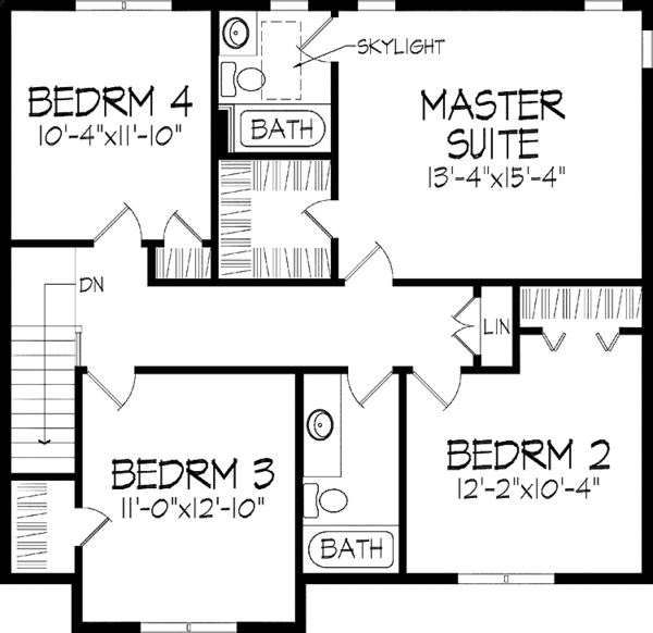 Home Plan - Tudor Floor Plan - Upper Floor Plan #51-835