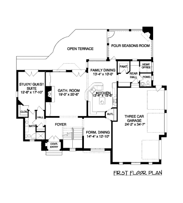 European Floor Plan - Main Floor Plan #413-858