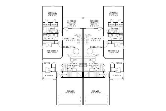 Floor Plan - Main Floor for Ranch House Plan #17-3051 - 4 bed, 4 bath