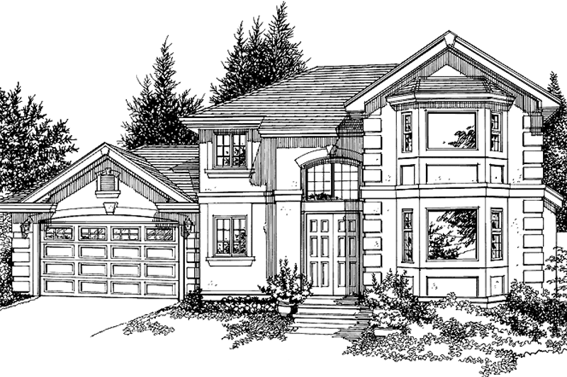 House Blueprint - Traditional Exterior - Front Elevation Plan #47-930