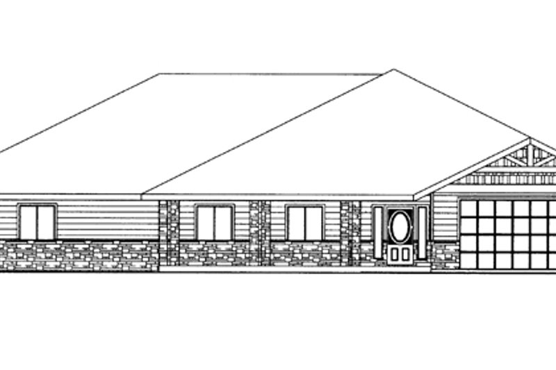 Home Plan - Exterior - Front Elevation 4 for Ranch House Plan #117-852 - 3 bed, 2 bath
