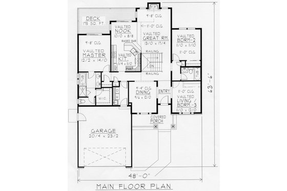 Floor Plan - Main Floor for Craftsman House Plan #112-162 - 5 bed, 3 bath