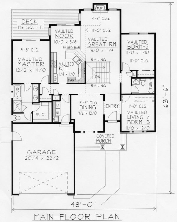 Craftsman Floor Plan - Main Floor Plan #112-162