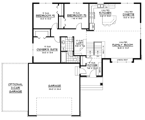 Home Plan - Contemporary Floor Plan - Main Floor Plan #51-593