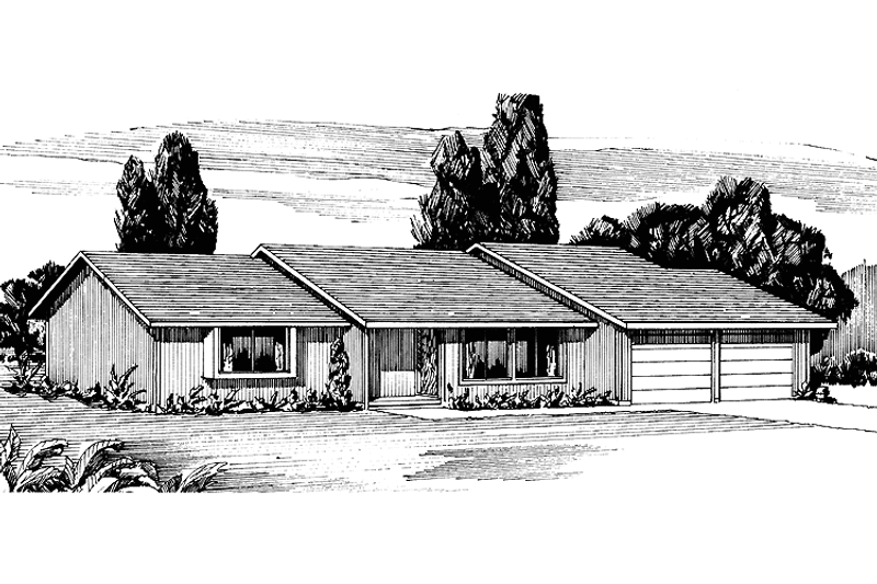 Dream House Plan - Exterior - Front Elevation 3 for Contemporary House Plan #320-779 - 3 bed, 2 bath