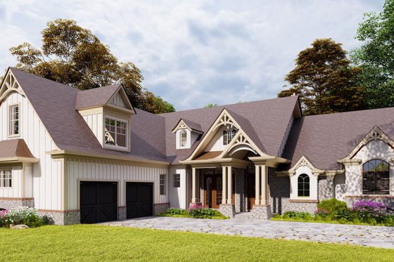 Exterior - Front Elevation 3 for Traditional House Plan #54-422 - 3 bed, 3.5 bath