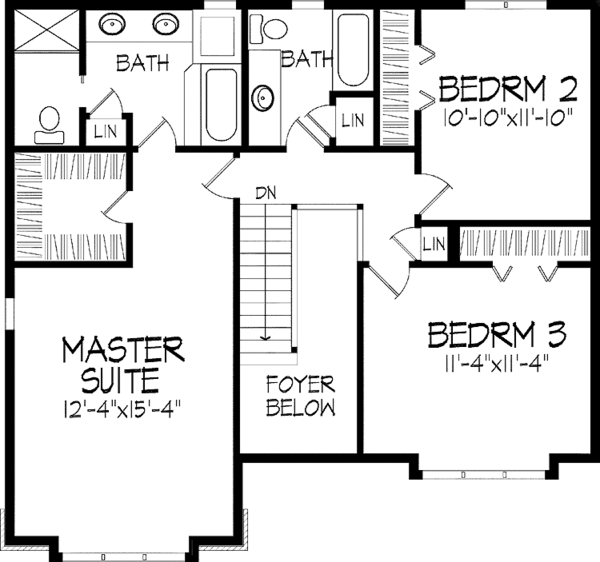 Dream House Plan - Traditional Floor Plan - Upper Floor Plan #51-816