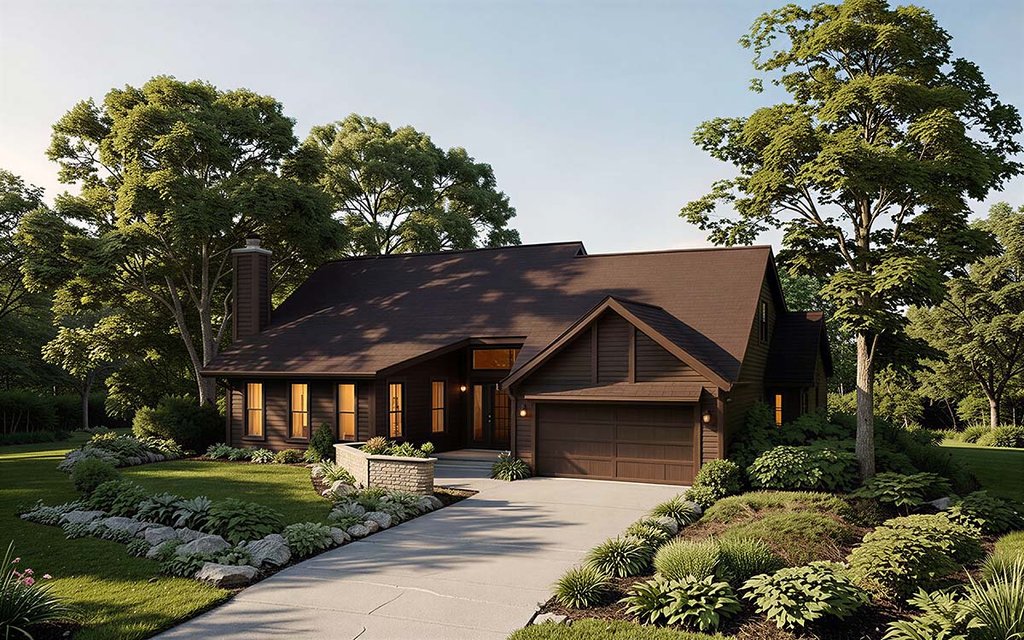 Exterior - Front Elevation 2 for Contemporary House Plan #312-253 - 3 bed, 2.5 bath
