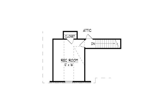 Floor Plan - Upper Floor for European House Plan #424-410 - 3 bed, 2 bath