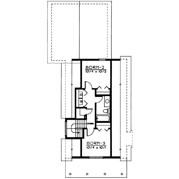 House Blueprint - Craftsman Floor Plan - Upper Floor Plan #95-219
