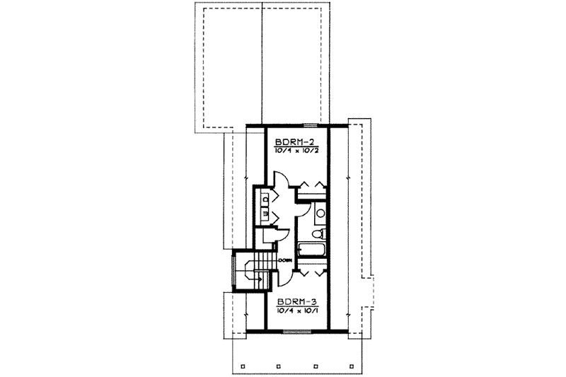 Home Plan - Floor Plan - Upper Floor for Craftsman House Plan #95-219 - 3 bed, 2 bath