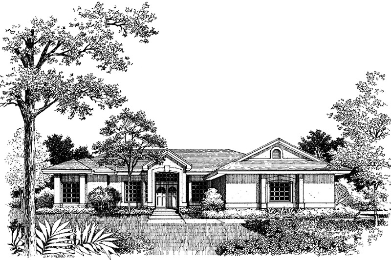 Home Plan - Mediterranean Exterior - Front Elevation Plan #417-727