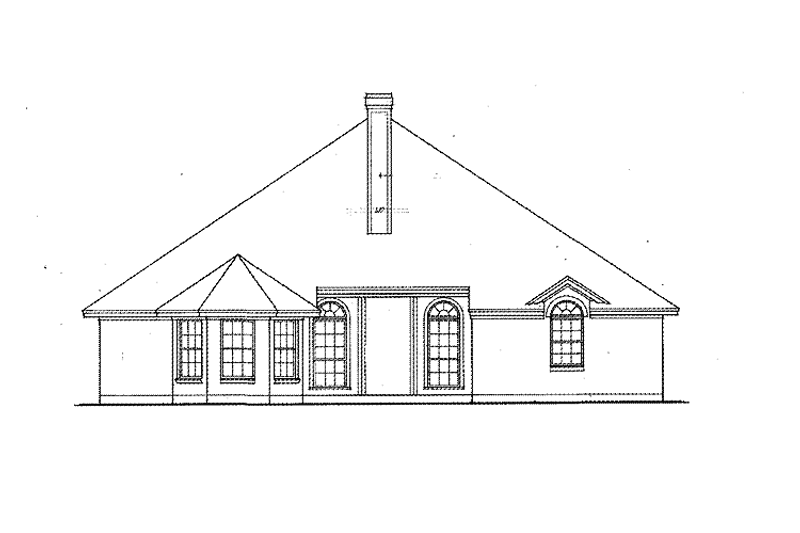 Home Plan - Exterior - Rear Elevation for Country House Plan #42-537 - 4 bed, 2 bath