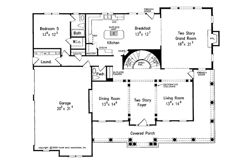 Home Plan - Floor Plan - Main Floor for Classical House Plan #927-605 - 5 bed, 4.5 bath