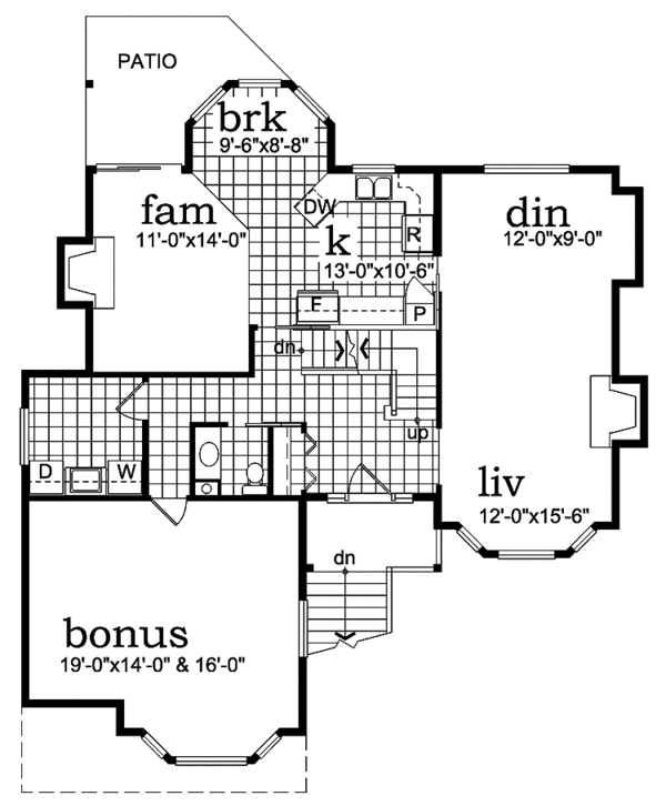 House Plan Design - Craftsman Floor Plan - Main Floor Plan #47-1053