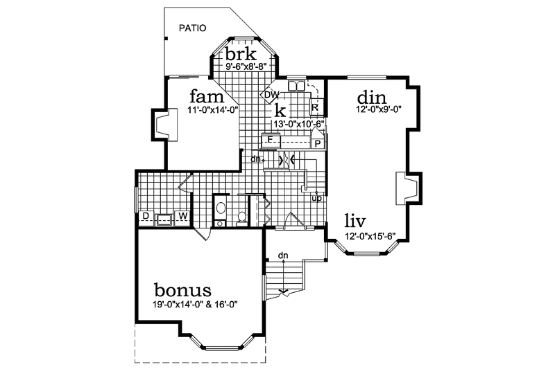 Dream House Plan - Floor Plan - Main Floor for Craftsman House Plan #47-1053 - 3 bed, 2.5 bath