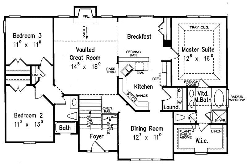 Home Plan - Floor Plan - Main Floor for Traditional House Plan #927-702 - 3 bed, 2 bath