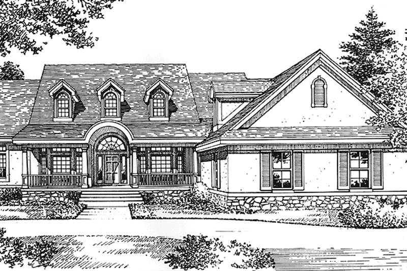 House Design - Exterior - Front Elevation 3 for Country House Plan #417-788 - 3 bed, 3 bath