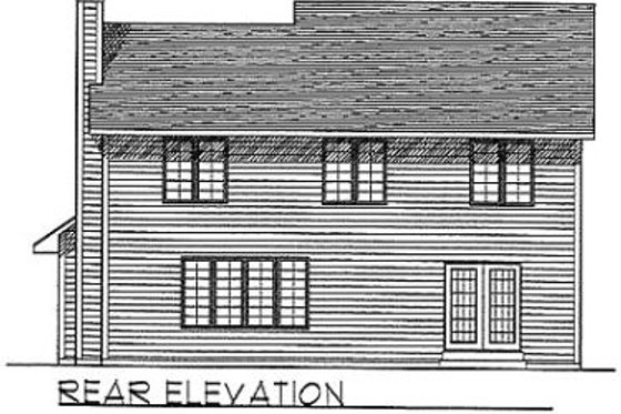Exterior - Rear Elevation for Traditional House Plan #70-302 - 4 bed, 2.5 bath