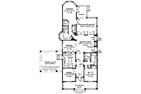 Floor Plan - Main Floor for Country House Plan #930-77 - 2 bed, 2 bath