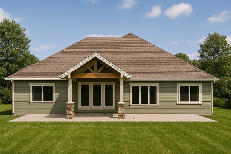 House Blueprint - Exterior - Rear Elevation for Craftsman House Plan #112-308 - 4 bed, 2 bath