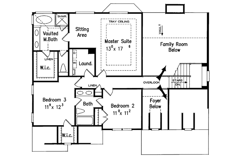 House Blueprint - Floor Plan - Upper Floor for Country House Plan #927-602 - 4 bed, 3 bath