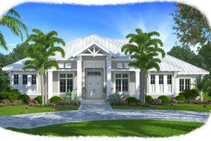 Southern Exterior - Front Elevation Plan #27-501