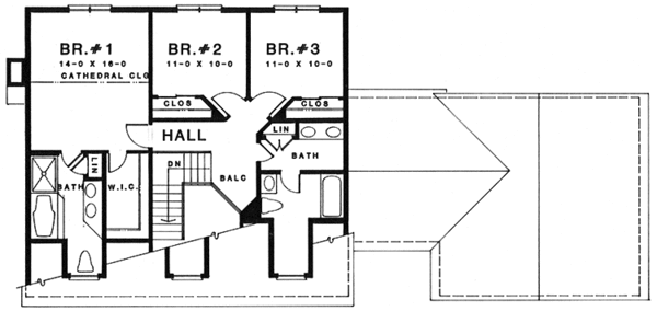 House Plan Design - Colonial Floor Plan - Upper Floor Plan #1001-123