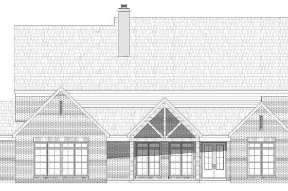 Exterior - Rear Elevation for Country House Plan #932-122 - 5 bed, 4.5 bath