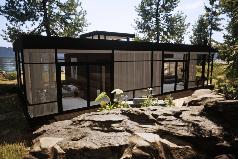 House Plan Design - Exterior - Other Elevation 8 for Modern House Plan #80-225 - 1 bed, 1.5 bath