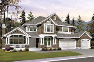 Exterior - Front Elevation 3 for Craftsman House Plan #132-412 - 4 bed, 2.5 bath