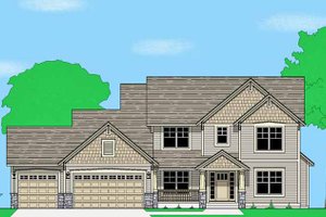 House Blueprint - Prairie Exterior - Front Elevation Plan #981-14
