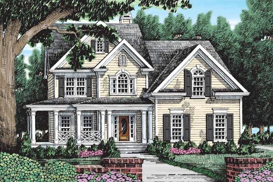 Exterior - Front Elevation 3 for Country House Plan #927-109 - 4 bed, 2.5 bath
