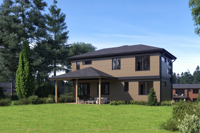Dream House Plan - Exterior - Rear Elevation for Contemporary House Plan #1066-293 - 3 bed, 2.5 bath
