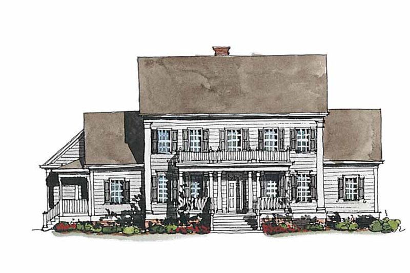 Home Plan - Exterior - Front Elevation 3 for Classical House Plan #429-186 - 4 bed, 3.5 bath