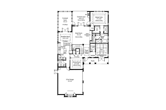 Floor Plan - Main Floor for Farmhouse House Plan #938-7 - 4 bed, 4 bath