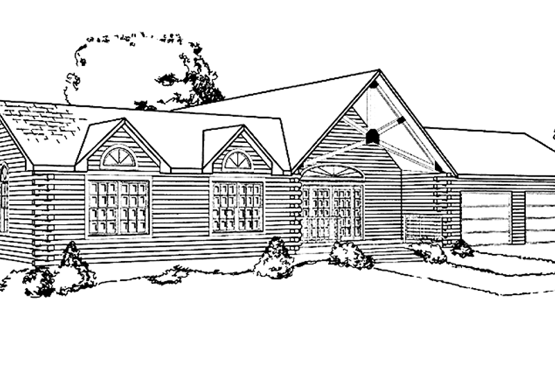 Dream House Plan - Log Exterior - Front Elevation Plan #964-5