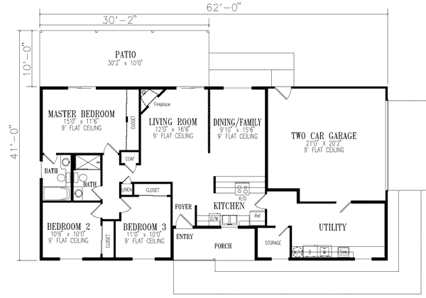 Dream House Plan - Mediterranean Floor Plan - Main Floor Plan #1-256