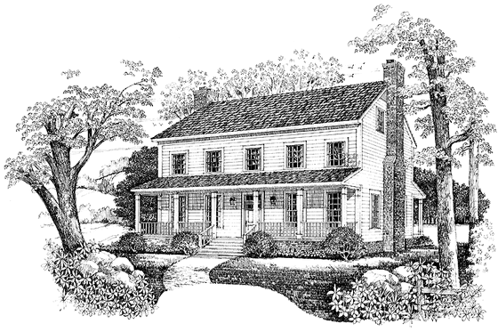 Exterior - Front Elevation 3 for Country House Plan #72-974 - 3 bed, 2.5 bath