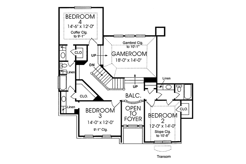 Home Plan - Floor Plan - Upper Floor for European House Plan #974-51 - 4 bed, 3.5 bath