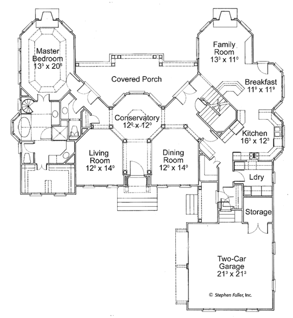 House Design - Colonial Floor Plan - Main Floor Plan #429-428