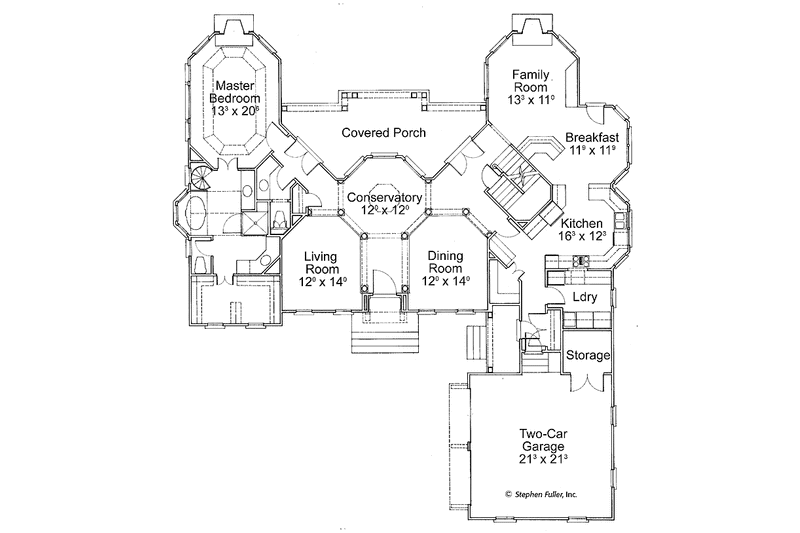 Home Plan - Floor Plan - Main Floor for Colonial House Plan #429-428 - 4 bed, 3.5 bath