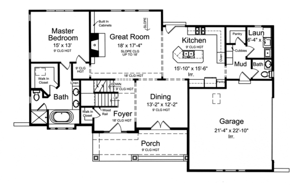 Home Plan - Craftsman Floor Plan - Main Floor Plan #46-830