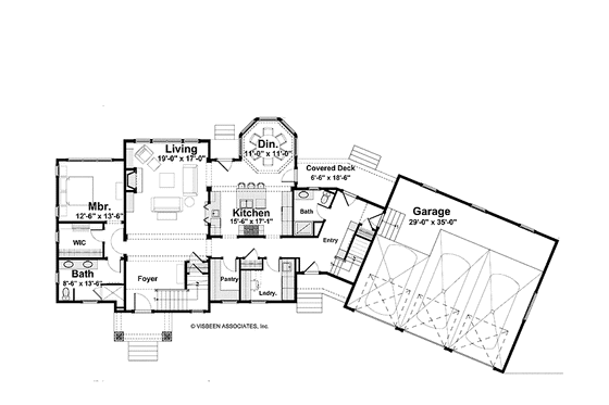 Floor Plan - Main Floor for European House Plan #928-217 - 4 bed, 3 bath